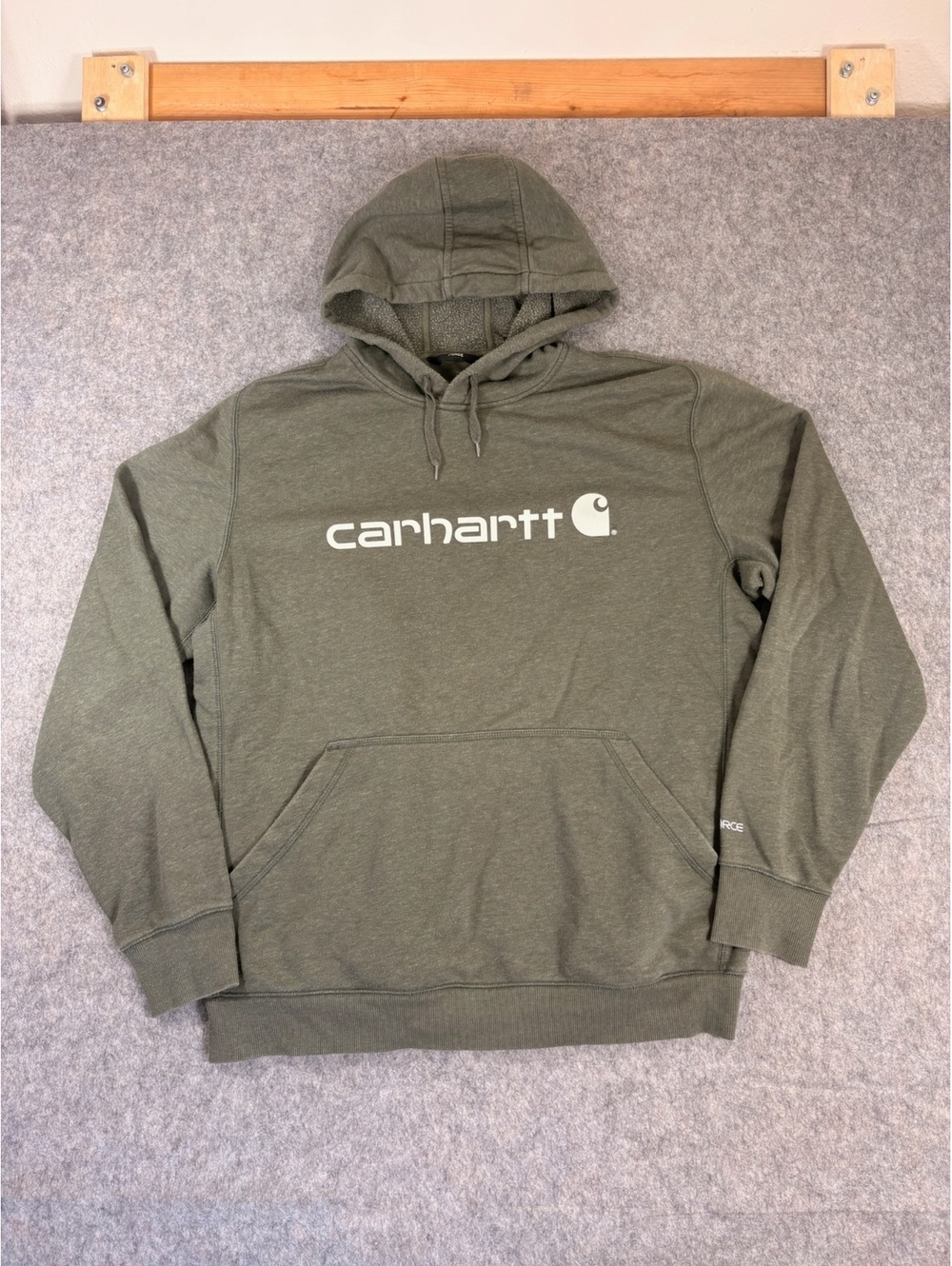 Carhartt Force olive spellout hoodie size XL